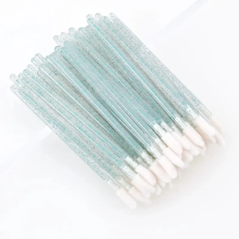 50 Teile/satz Einweg Lippen Pinsel Lidschatten Pinsel Kristall Griff Wimpern Reinigung Pinsel Kosmetische Werkzeug