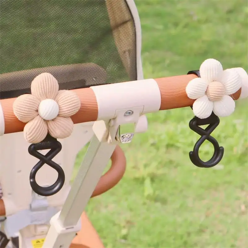 【Nice】Baby Stroller Hook Sweet Flower Children Cart Umbrella Hanging Bag Storage Loop Hook Infant Supplies Storage Accessories