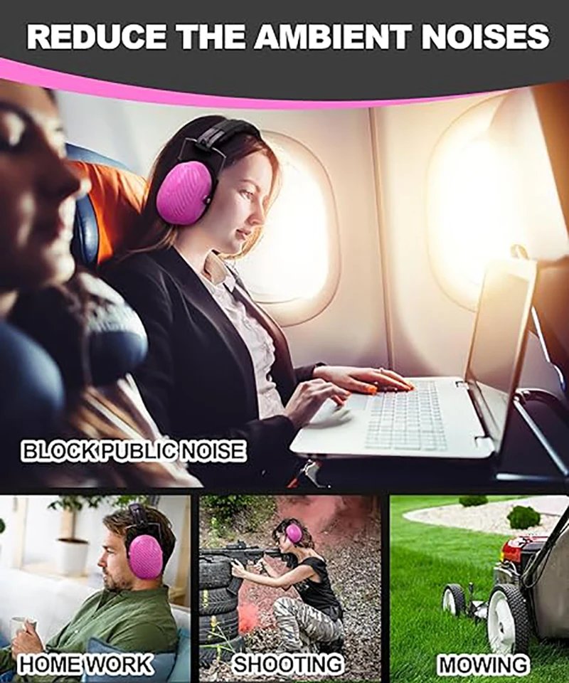 ZOHAN Earmuffs Shooting Ear Protector Hear Protection Passive Muffs Safety Noise Reduction Cancelling Headphone NRR28db