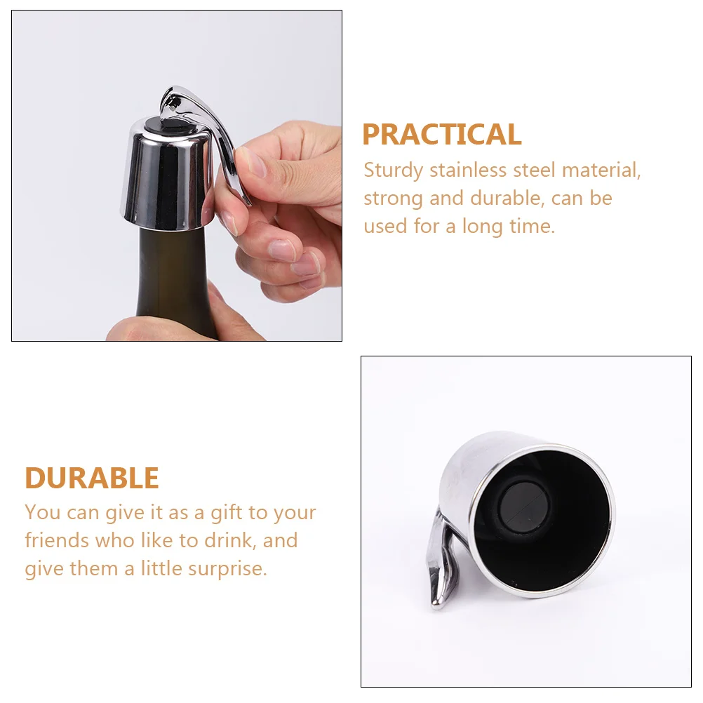 

2pcs Stainless Steel Bottle Stopper Airtight Sealer Vacuum Plugs Beverage Stoppers Red Accessories Gifts