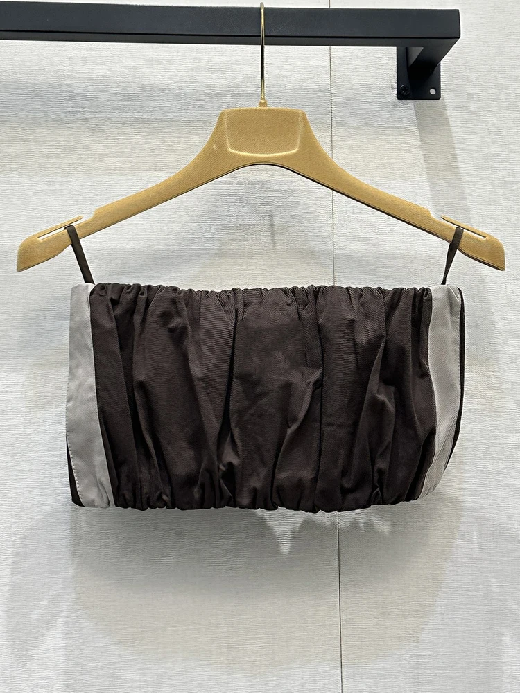 

Summer Fashion Beach Style Vintage Patchwork Ultrashort Cotton Strapless Top Women's Sexy Strapless Slim Tops