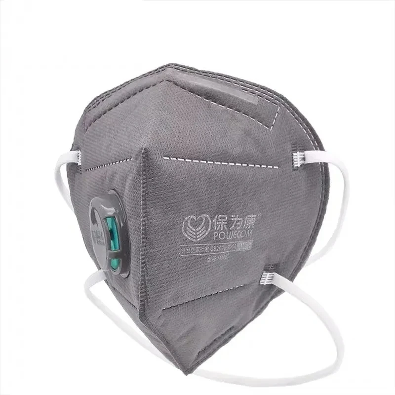 KN95 Facial Mask Activated Carbon 6 Layers Filtering Headband 1890V Breath Valve Individually Wrapped Industrial Dust