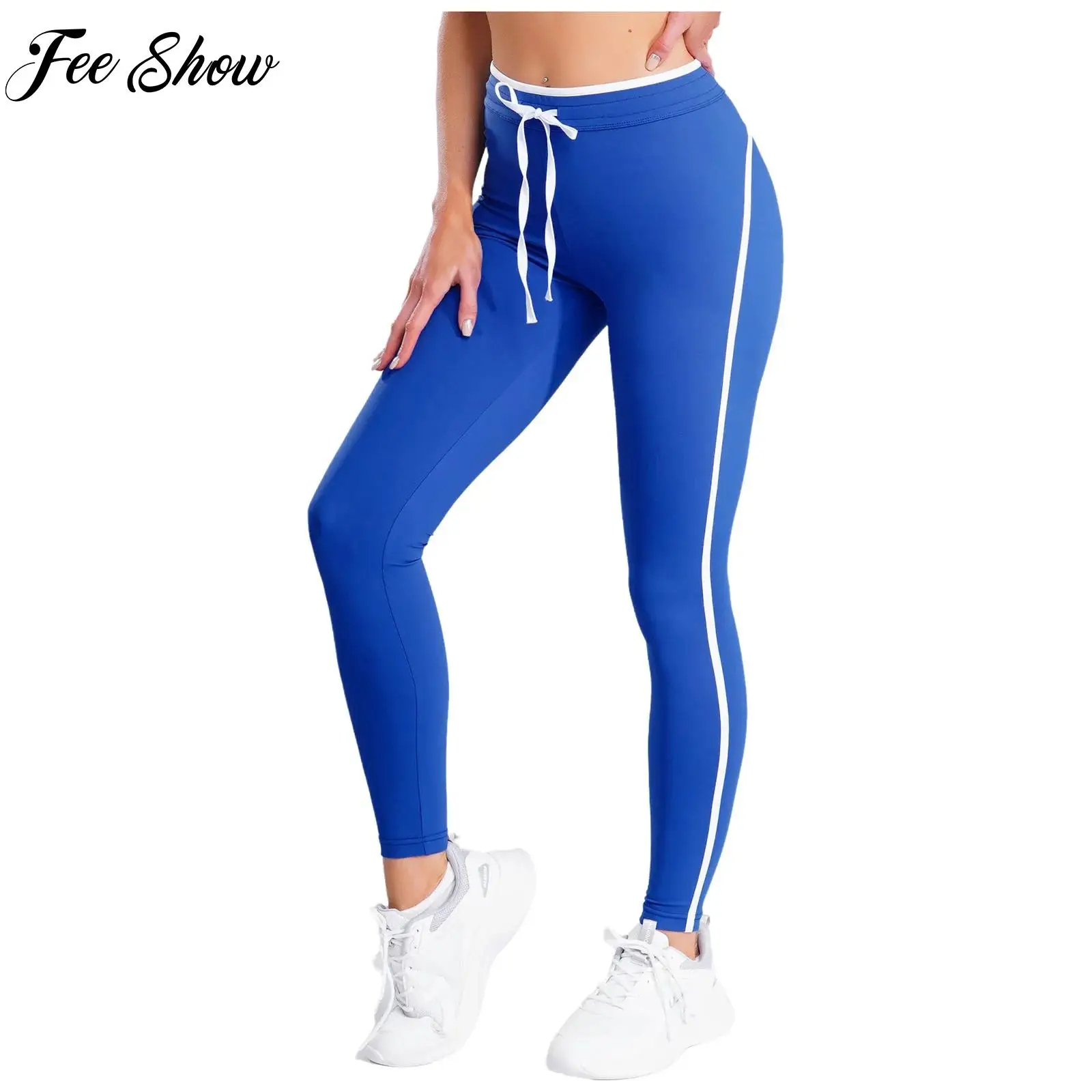 

Yoga Leggings for Womens Stretchy Stripes Compression Tights Long Pants for Gymnastics Cycling Jogging Sports Casual Daily Wear