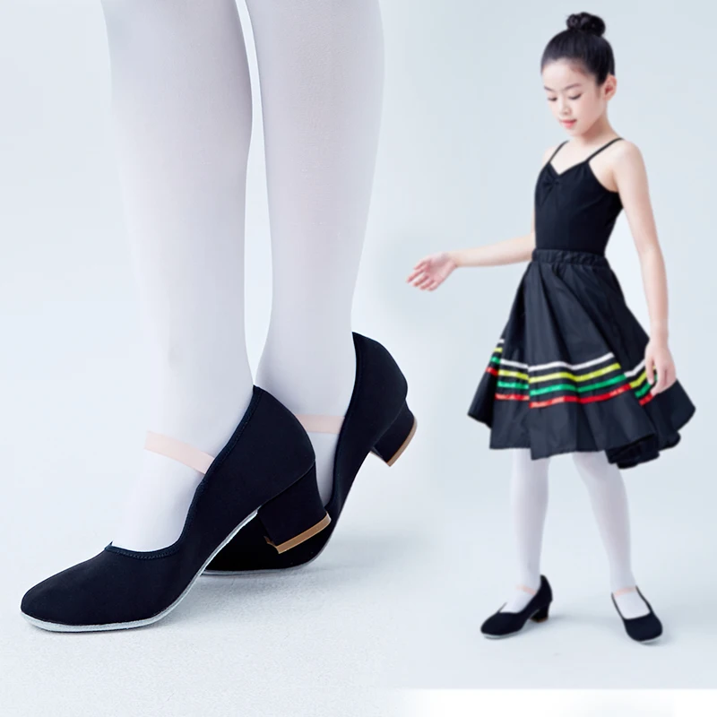 Women Classical Dance Shoes Character Shoes Girl  Modern Dance Training Dancing Shoes High Heel Practise Shoes