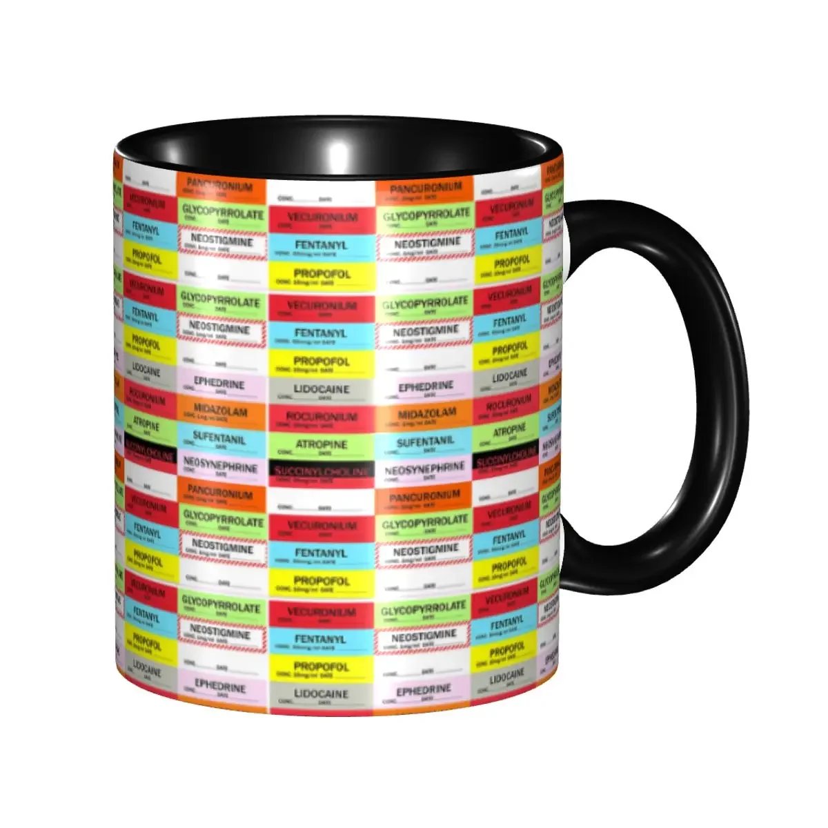 Anesthesia Medication Labels Coffee Mug DIY Customized Doctor Nurse Medicine Ceramic Milk Tea Mug