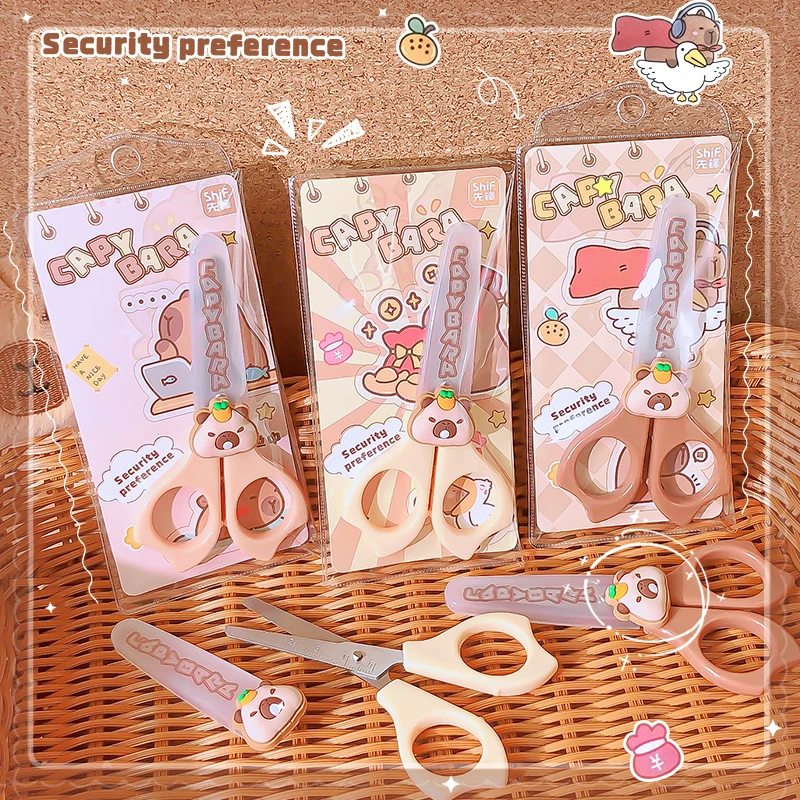 cute school mini scissors stationery scissors for diy  arts and crafts supplies Portable scissors kawaii kapibala kids scissors