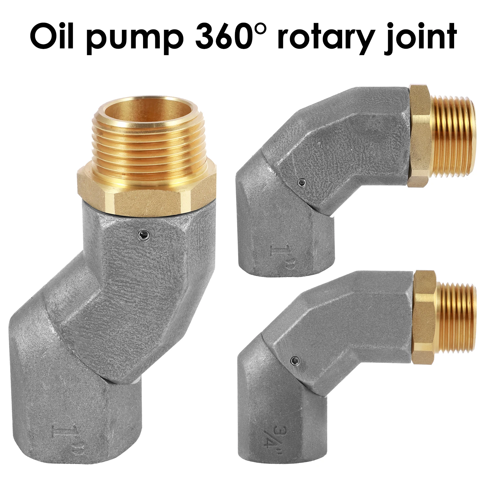 Fuel Hose Swivel 3/4 Inch NPT 360 Rotating Fuel Transfer Hose Swivel Zinc Alloy Fuel Hose Swivel Fitting Adapter Rustproof Fuel