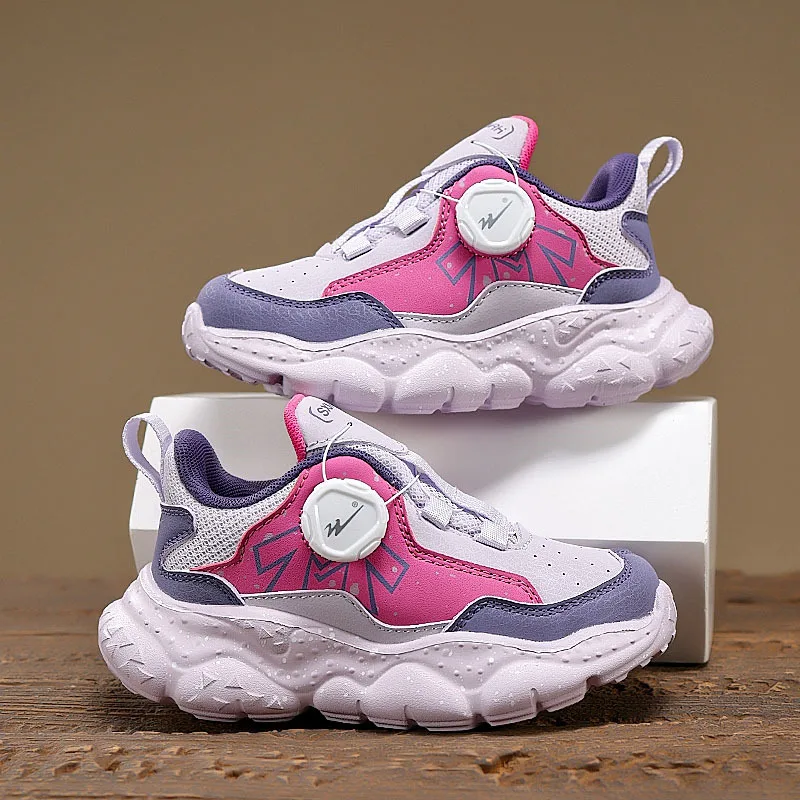 Autumn Winter Casual Sneakers For Boys Girls Knob Comfy Leather Children's Sports Shoes Lightweight Platform Kids Running Shoes - Image 4