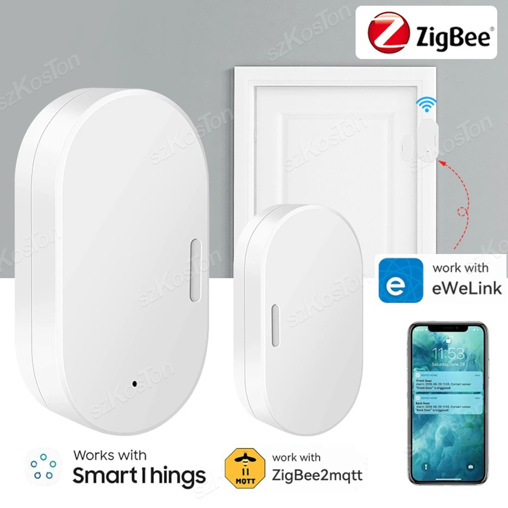 Zigbee Door Window Sensor Smart Home Burglar Alarm Automation eWeLink APP Control For Alexa Google Home Zigbee2Mqtt