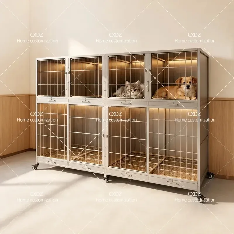Stainless Steel Multi Layer Pet Cage Dog Kennel Display Breeding Storage Cage for Pet Store Hospital Inpatient Use