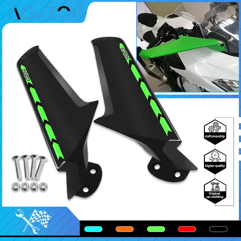 

For ZX10R ZX6R 2016-2024 NINJA400 2018-2024 Motorcycle Mirror Wind Wing Flank Spoiler Winglets Fairing Rear mirror Decorative