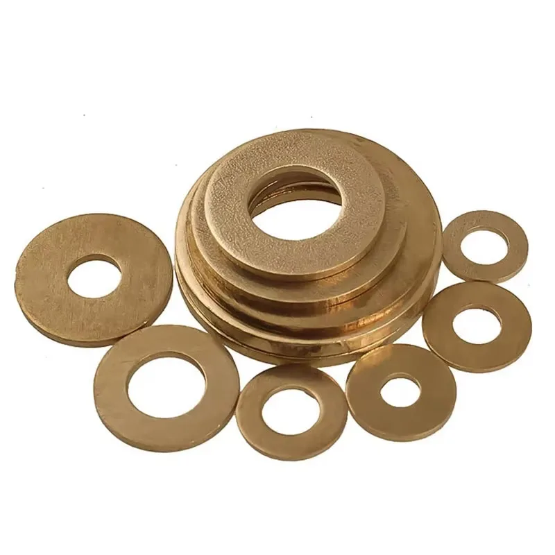 

GB97 Brass Flat Washer M2 M2.5 M3 M4 M5 M6 M8 M10 M12 M14 M16~M24 Solid Brass Gasket Shim Copper Metal Meson Pad Spa 2~200Pcs