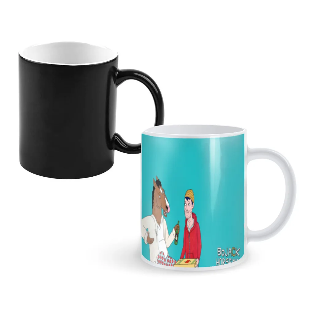 Anime B-BoJack H-Horsemans Creative Change Ceramic Mug Heat Revealing Coffee Cup Breakfast Cup Mug Friends Gift