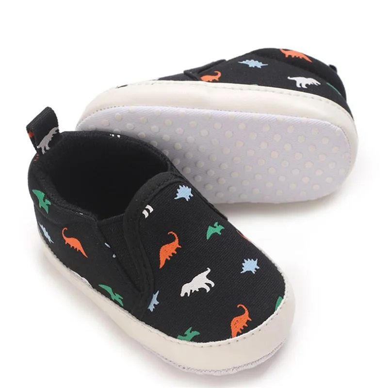 Suefunskry Baby First Walking Shoes Fashion Dinosaur Print Crib Shoes Soft Sole Non-Slip Sneakers for Infant Boys Girls