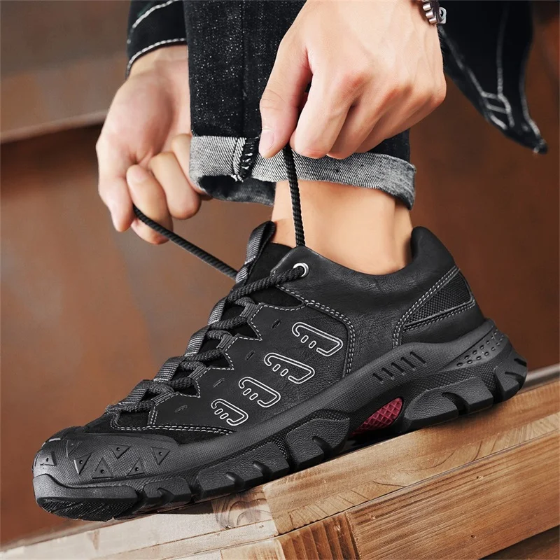 

Модная уличная спортивная обувь с нескользящей подошвой, высококачественная удобная универсальная дорожная обувь, фирменная мужская кожаная повседневная обувь