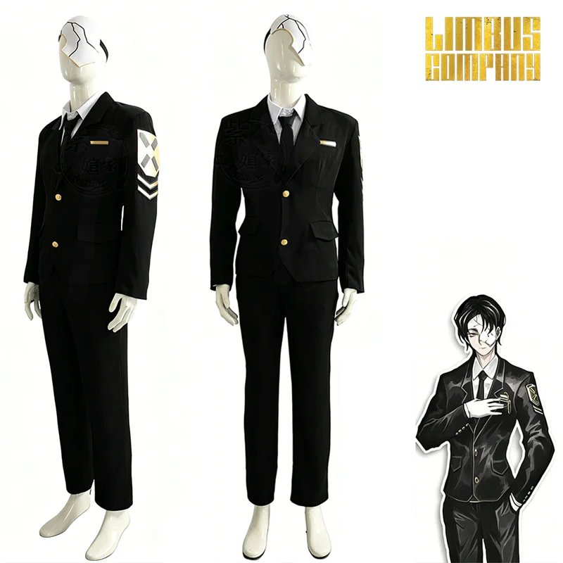 

Game Limbus Company Rion Yi Sang Cosplay Costume Suit Jacket Mask For Men Adult Uniform Role Play Outfit Halloween Party Prop