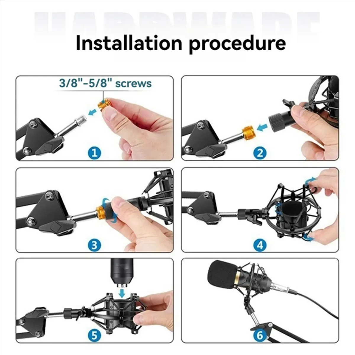 A99X Universal Shock Mount for Microphones 45mm-52mm High Compatibility Mic Holder Anti-Vibration Suspension A