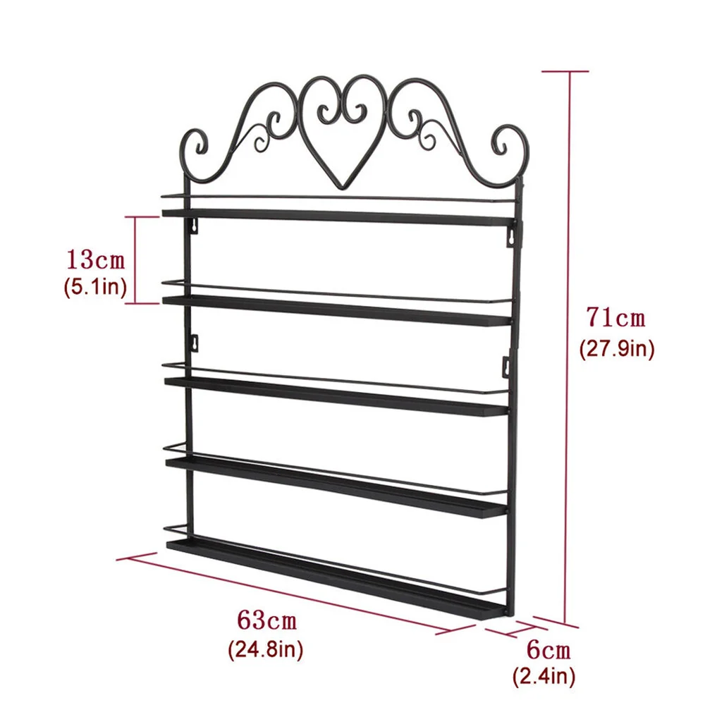 5 Tier Metal Nail Polish Rack Wall Mounted Essential Oil Storage Display Stand Organizer Holder Shelf High Quality