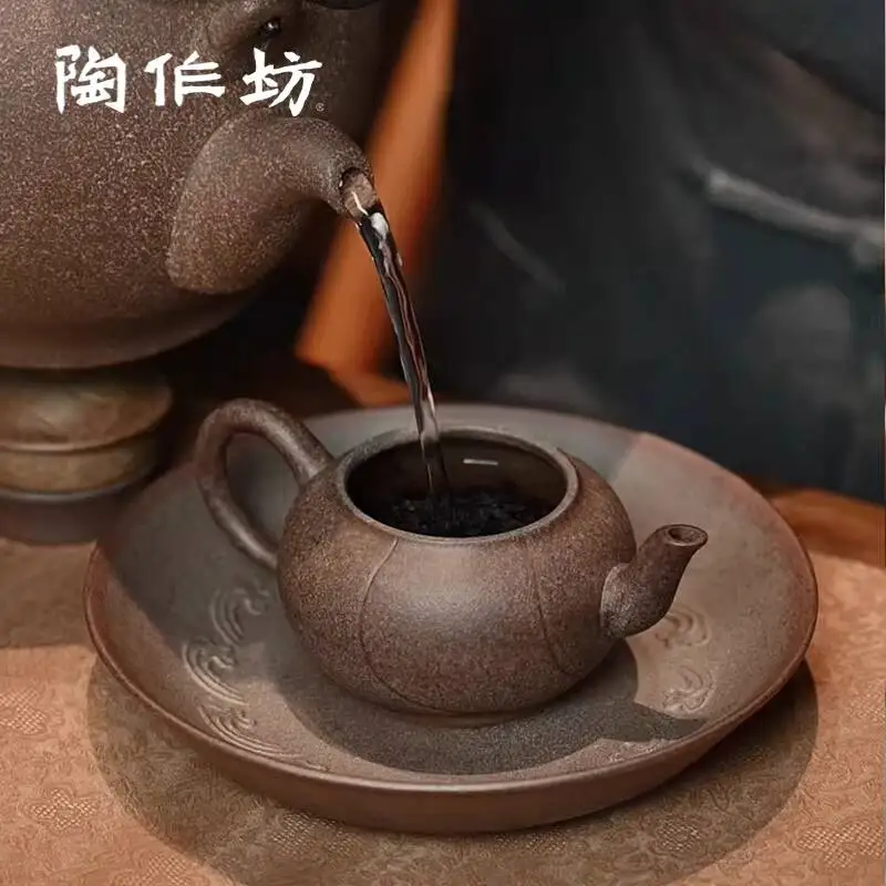 Pottery Workshop Old Clay Hexagonal Fumantong Rock Mineral Small Single Teapot Kung Fu Set Chinese Tea Ceremony