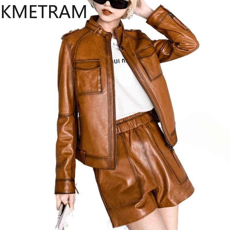 100% Top Layer of Sheepskin Jacket Woman Short Genuine Leather Jackets Women High Quality Outerwears Fall Clothes 2025 дубленка