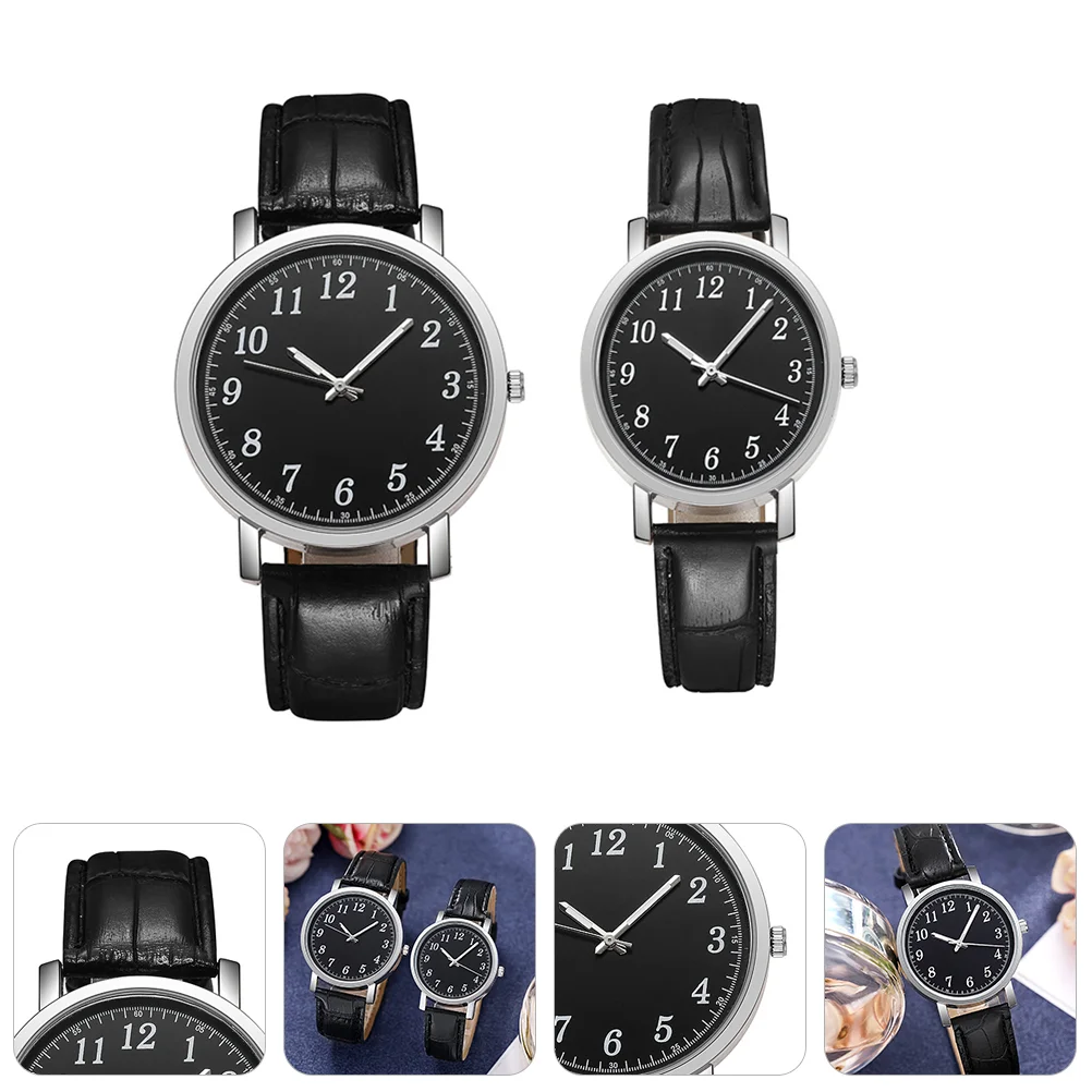 2 Pcs Cool Watch Couple Smart Male Female Watches Pocket Creative Belt Woman Dress Men