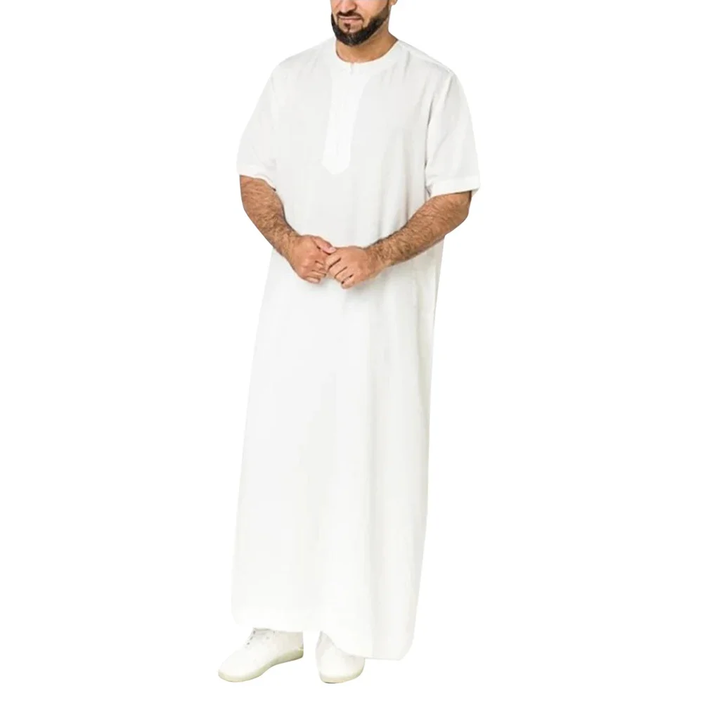 Solid Color Muslim Men Clothing Abaya Musulmane Pour Homme Kaftan Jubba Thobe Looser Casual Dubai Saudi Arabia Islamic Robe 5XL