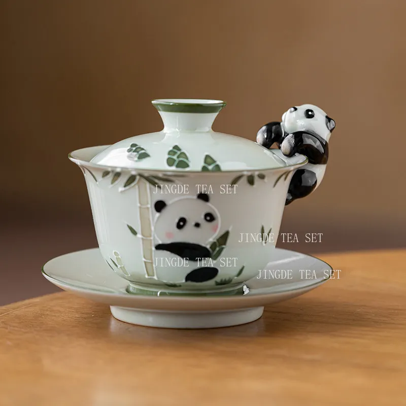 Chinese Panda Tea Cup Cute Animal Bowl Household Relief Tea Cup Three Dimensional Tea Cup Drinking Utensils Teaware Teacups