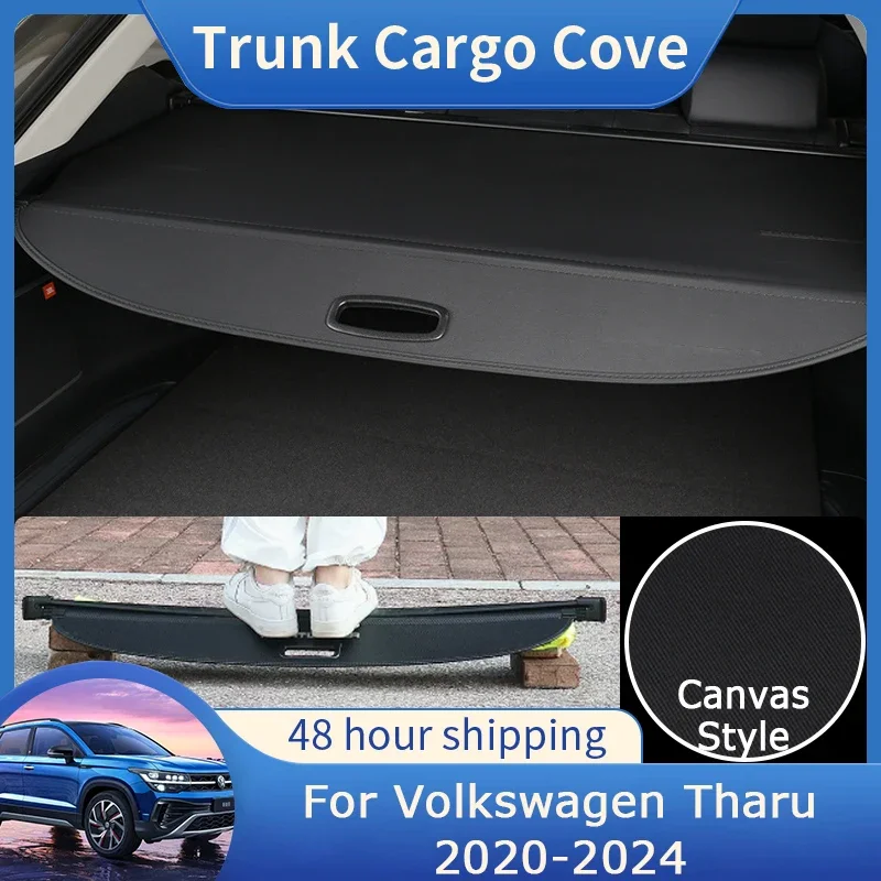 For VW Volkswagen Tharu 2020 2021 2022 2023 2024 Rear Trunk Cargo Cover Luggage Shield Curtain Partition Interior Accessories