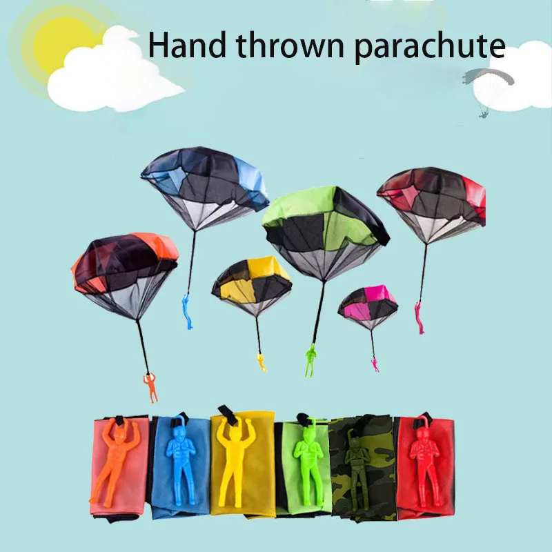 

(Special Offer) Two Pack Children's hand thrown parachute toy, airborne parachute with soldier parachute, outdoor sports toy ﻿