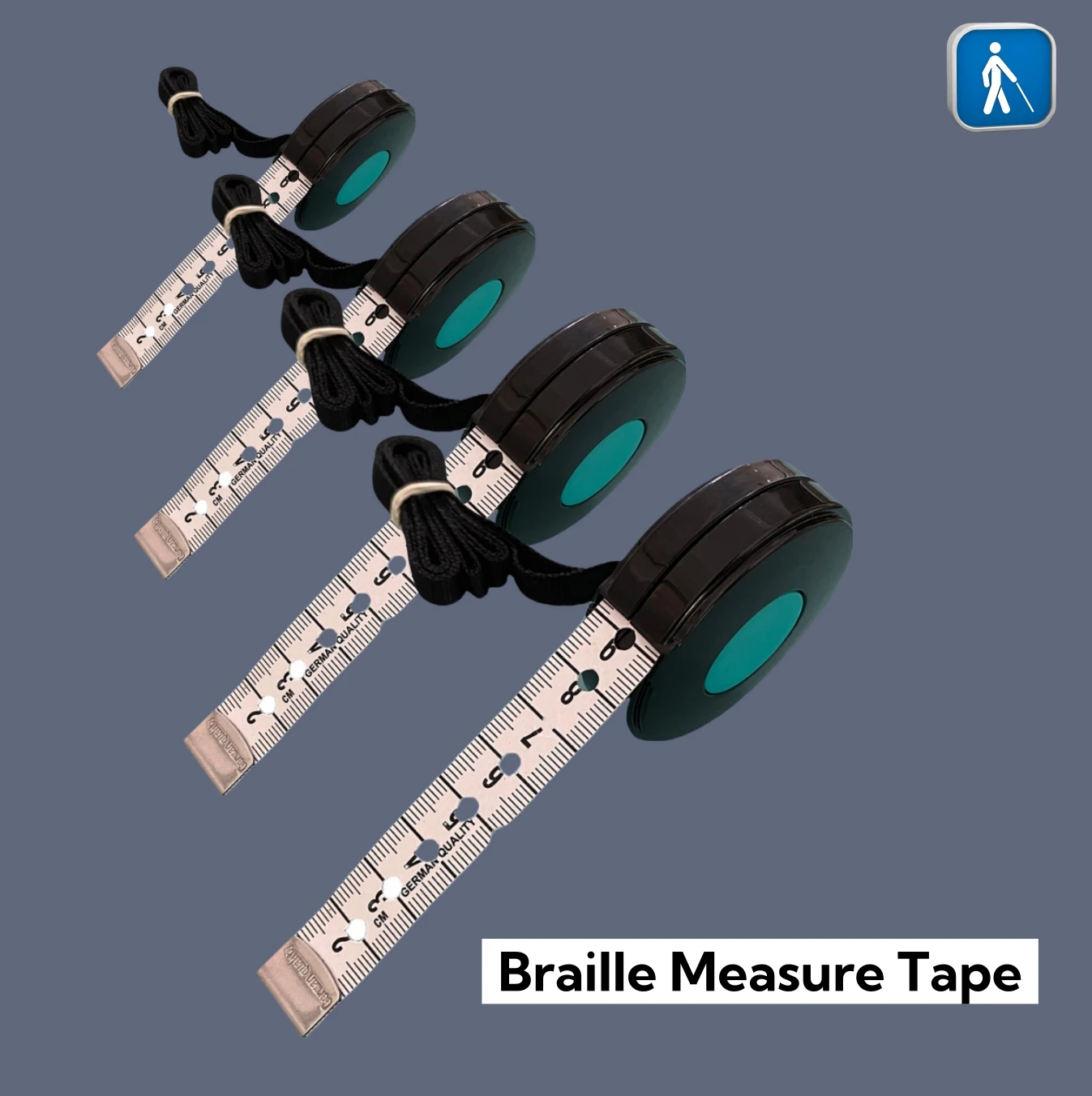 Braille Measure Tape 2 Meters with Hole Indentation for the Blind Visually Impaired People Portable Touch Indentation Ruler 2M