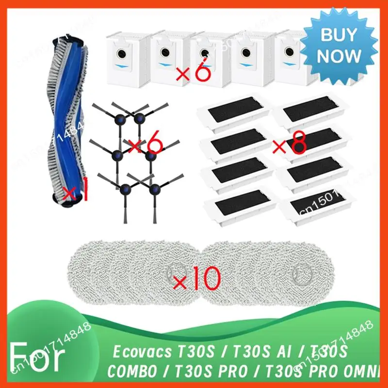 BISM 31 pièces pour Ecovacs T30S / T30S AI / T30S COMBO / T30S PRO / T30S PRO OMNI Robot aspirateur pièces de rechange