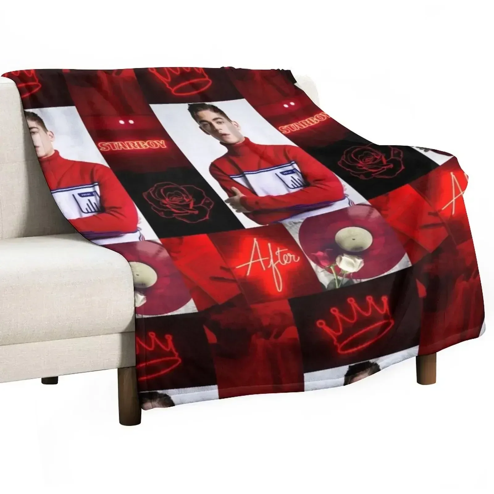 

Hero Fiennes Tiffin in Red Throw Blanket manga Thermals For Travel Stuffeds Blankets