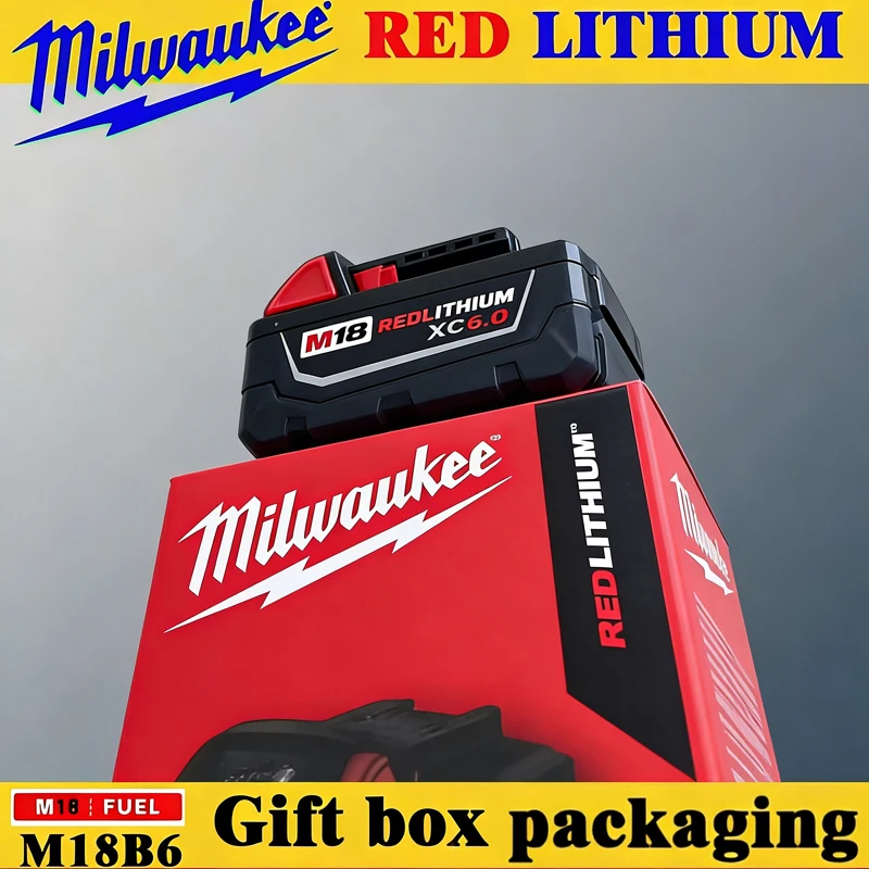 

2026Milwaukee M18 18V 6000mAh Li-ion Replacement Battery M18B6-XC For Milwaukee 18V Tool 6.0Ah Rechargeable Battery Dual Charger