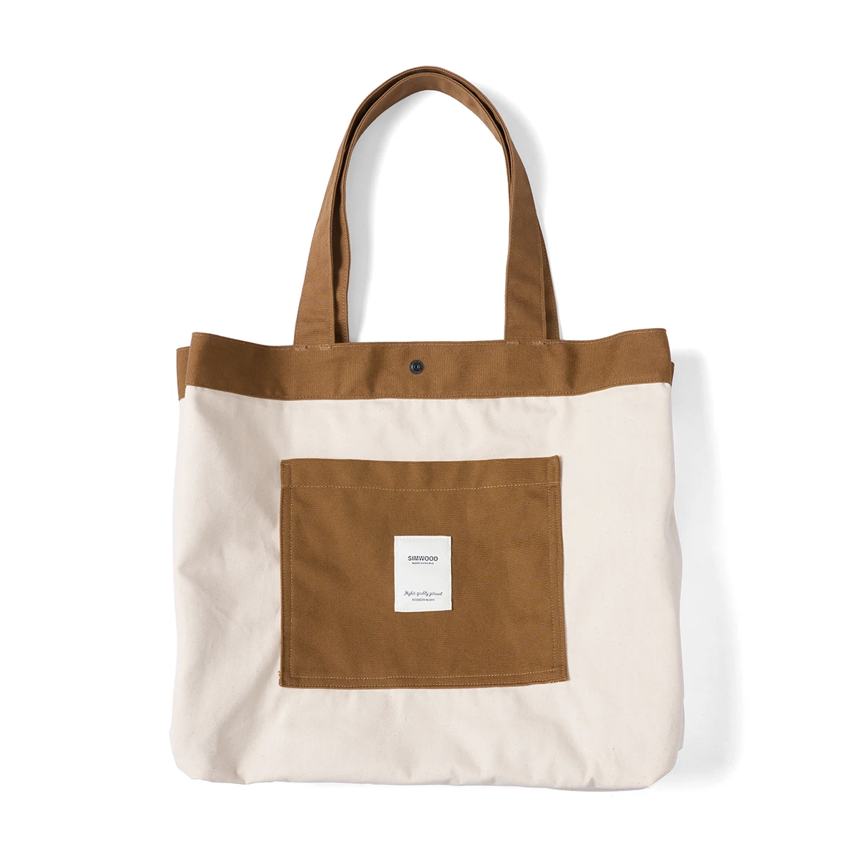 SIMWOOD 2024 Summer New Tote Bag Women Men 100% Durable Cotton Large Canvas Bag Shoulder Handbag