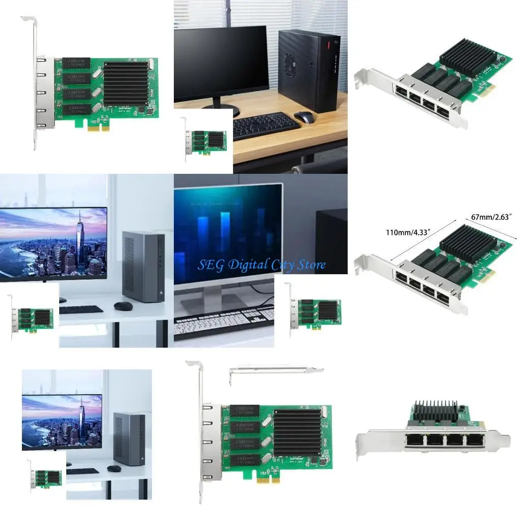 

U75B 4 Ports Pci-e Gigabit Ethernet Card 1000mbps Pcie RJ45 Lan Adapter