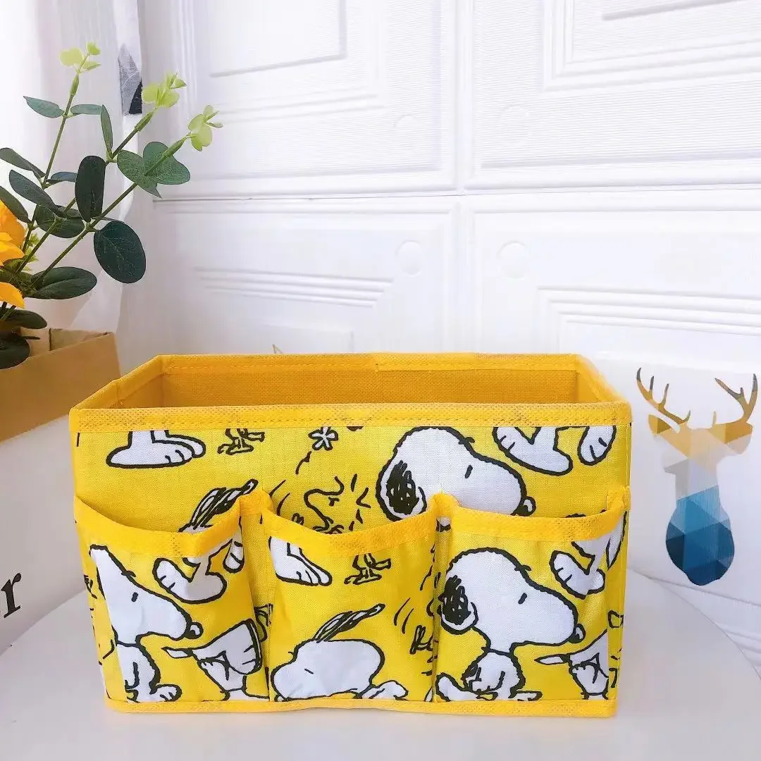 

cosmetic stationery jewelry classification sorting box Snoopy cartoon desktop storage box foldable storage