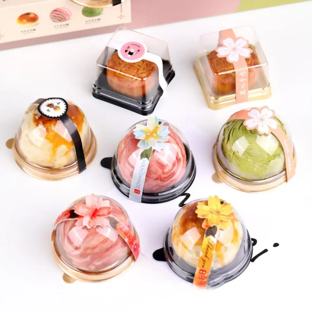 50Pcs Clear Mini Cupcake Boxes New Dome Plastic Dessert Baking Decorations Wedding Party Supplies Cake Holders