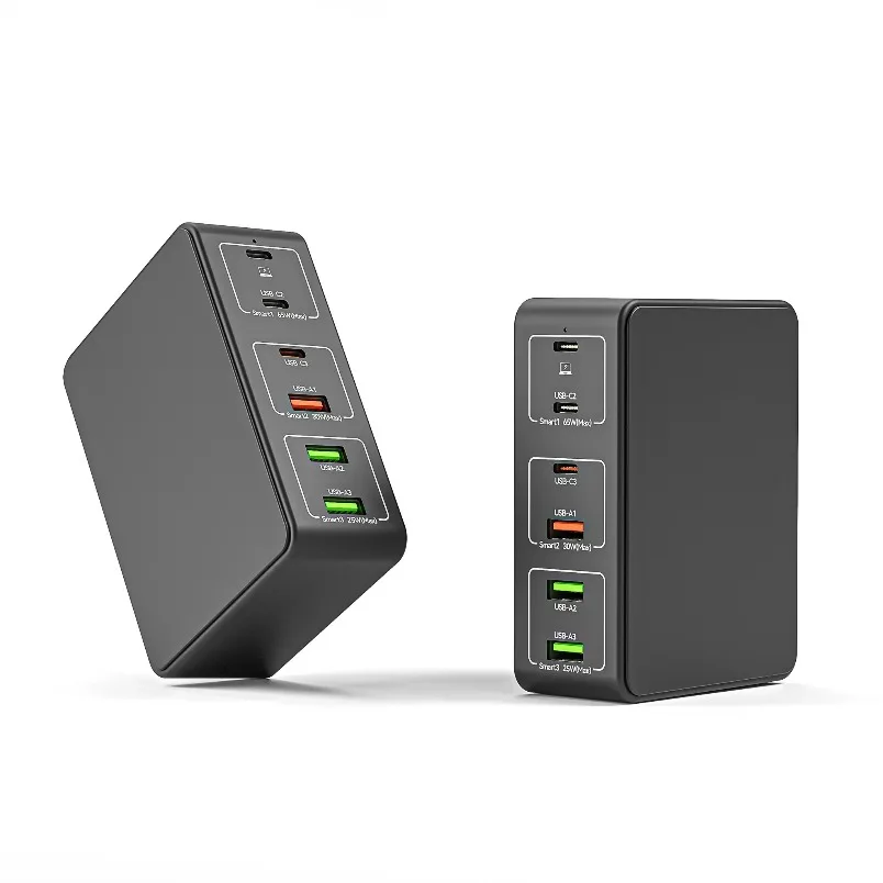 タイプc充電器-120w-6ポート-pd30-qc30急速充電ステーション-usbデスクトップドック-65w-max-pps-iphone、samsung、xiaomi対応-ブラック
