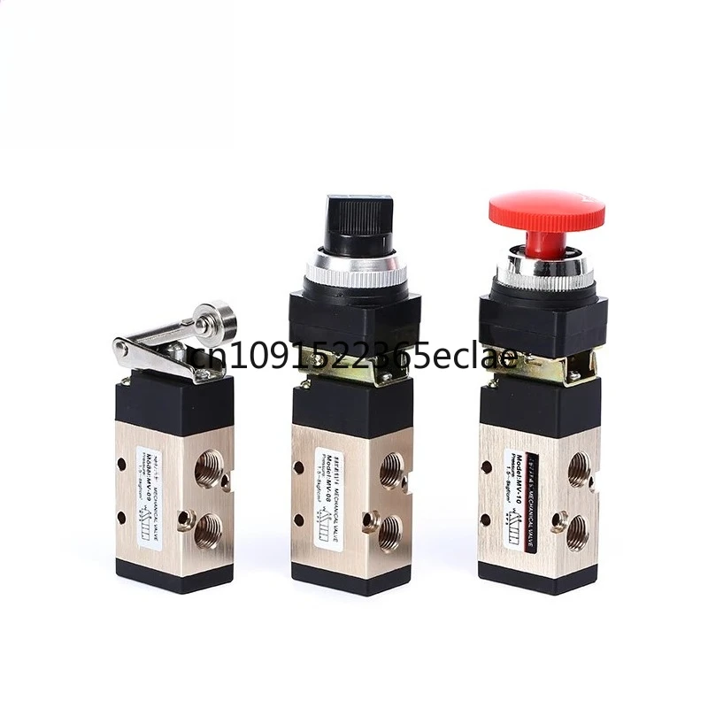 مفتاح هوائي صمام اتجاهي ميكانيكي يدوي MV-08 MV-09 MV-10A إعادة ضبط ثنائي الموقف بخمسة اتجاهات #5