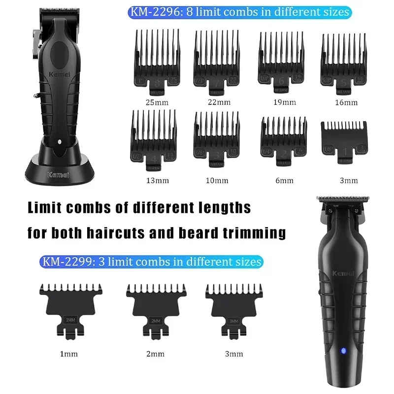 Kemei Hair Clipper KM-2296 KM-2299 KM-2024 Men's Electric Shaver Hair Trimmer Machine Professional Hair Cutting Machine Clippers