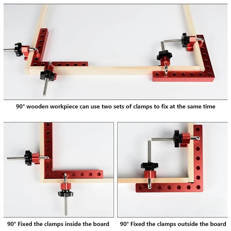 A01F-90° Positioning Squares Right Angle Clamps For Woodworking Corner Clamp Carpenter Clamping Tool For Cabinets