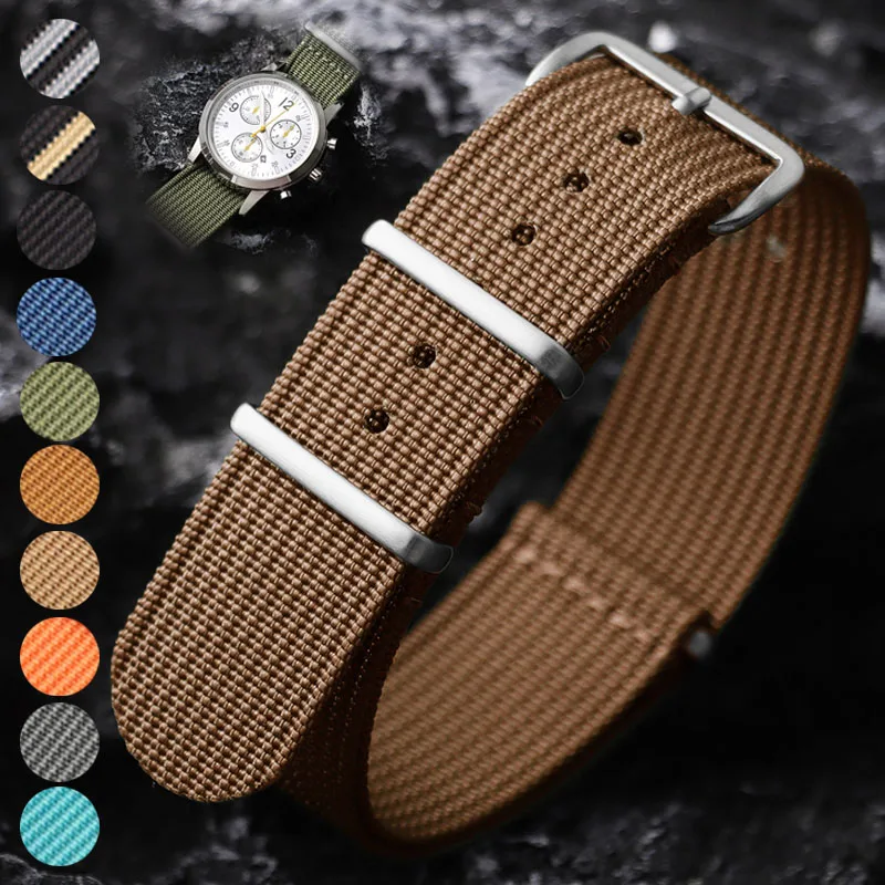 Geripptes Nylon-Uhrenarmband, 18 mm, 19 mm, 20 mm, 22 mm, für Omega, für Rolex, Militärarmbänder, weiches, bequemes Sportarmband für Männer und Frauen