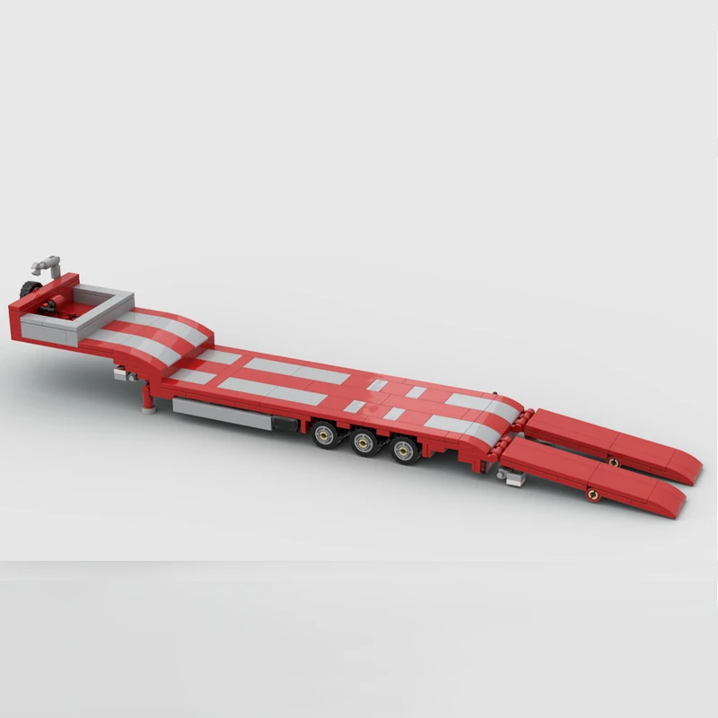 MOC- 216561   Przyczepa z niskim łóżkiem Klocki do budowy Model Inżynieria Budowa Ciężarówka Akcesoria Zabawki dla dzieci Prezenty dla dorosłych 266 szt.
