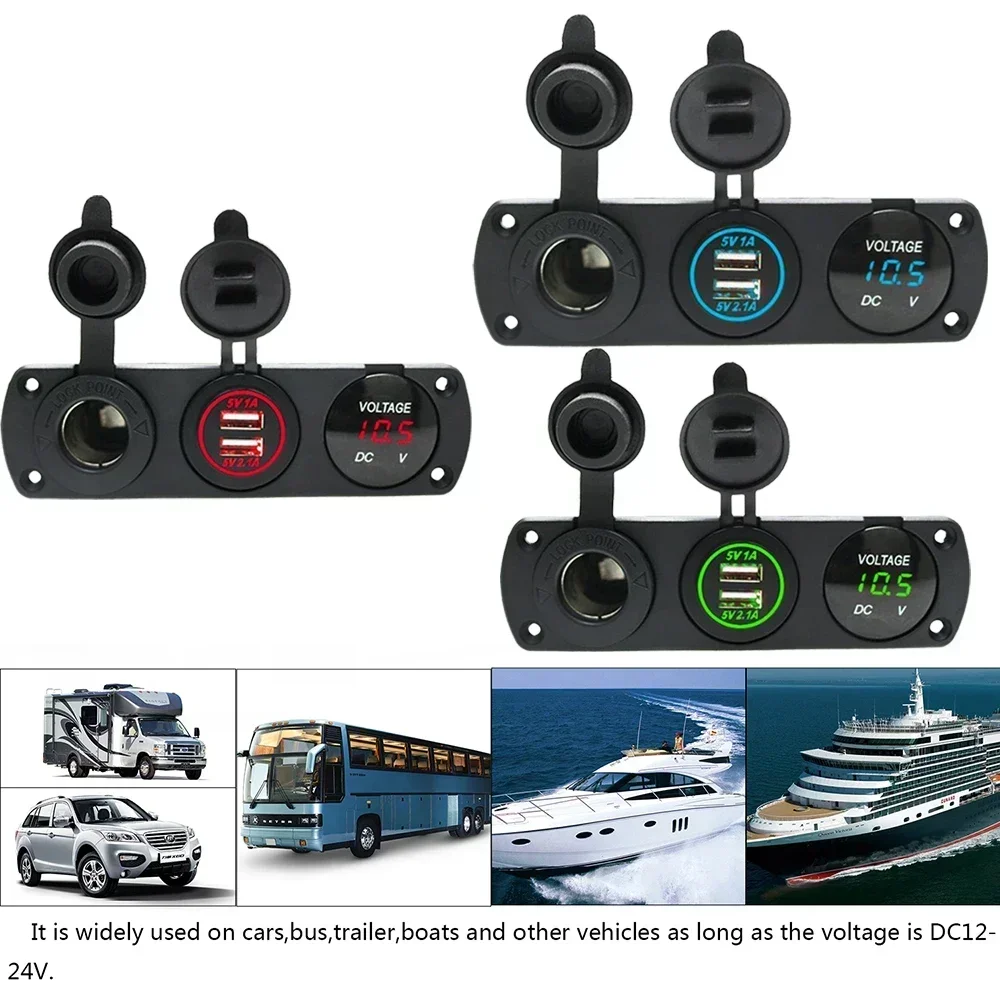 Presa accendisigari per auto da 12V con doppia installazione della presa del caricatore USB