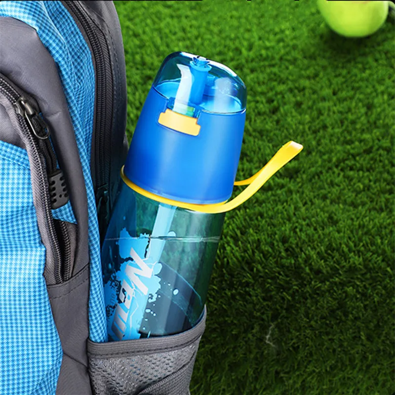 750ml Creative Spray Water Bottle Portable Durable Gym Fitness Outdoor Sport Drinking Bottle With Rope Eco-Friendly