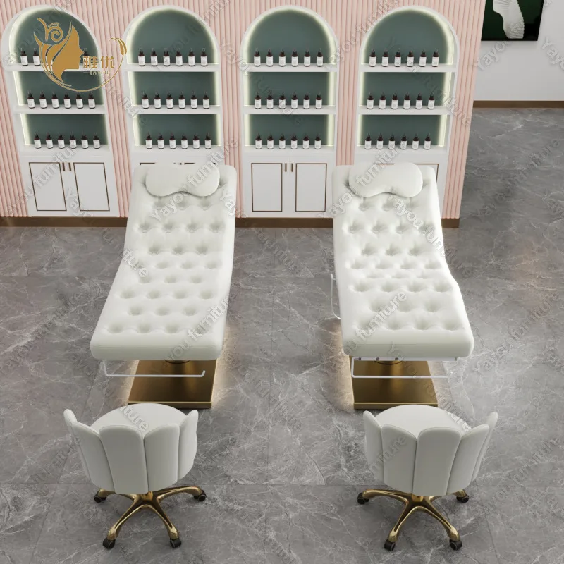 New Model, Gold Electric Beauty Bed, High-end Beauty Salon Medical Beauty Facial Micro-whole Bed, Spa Massage Bed