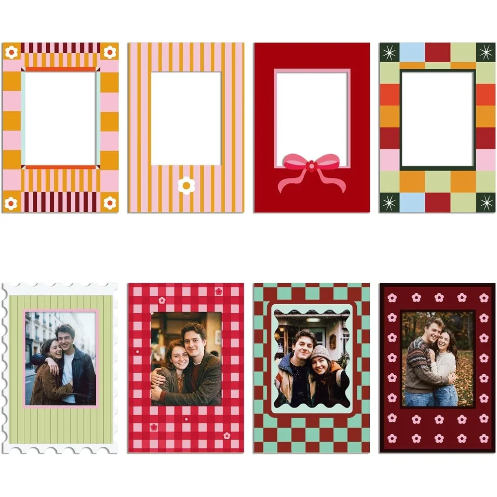 8 Stück Kühlschrankmagnet-Fotobox-Rahmen, Bunte Retro-Vertikalfotohalter, Wiederverwendbare Dekoration für Küche & Zuhause, Verschiedene Stile – Detail 8