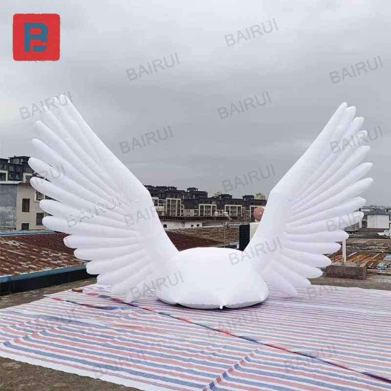 

Giant 3m white infltable wings cartoon angel wing animal birds wing for music festival stage decoration tourist attraction adver