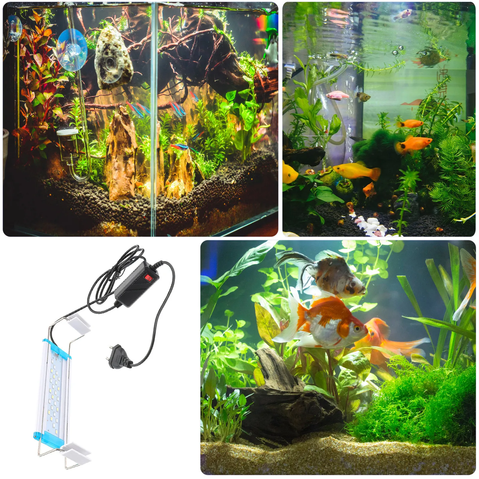 

1Pcs Aquarium LED Lamp Fish Tank Color Change High Penetration Buckled Plant Growth Lighting for Ornamental Aquatic Plants and
