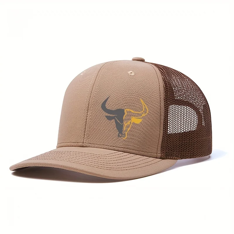 Bull Head Print Atmungsaktive Mesh Hüte Sommer Richardson Lkw Fahrer Hut Männer Frauen Outdoor Baseball Kappe Angeln Schirmmützen – Detail 6